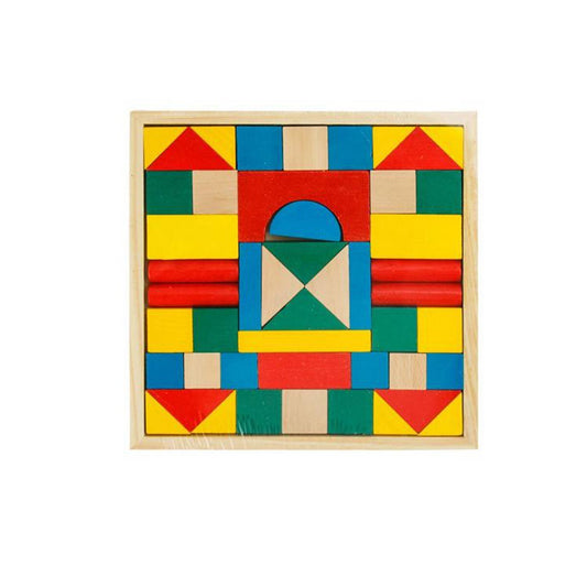 JEU ÉDUCATIF EN BOIS PUZZLE COLORÉ ENFANTS FORMES GÉOMÉTRIQUES MONTESSORI 53299