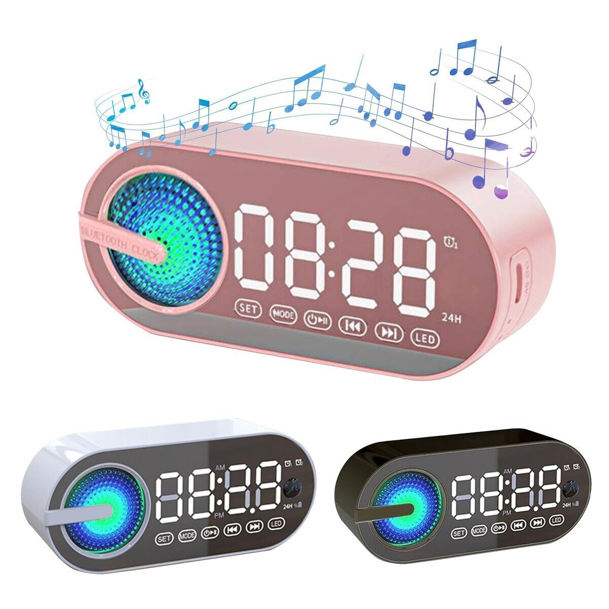 SPEAKER WIRELESS BLUETOOTH CON SVEGLIA PORTATILE AUDIO CASSA SUBWOOFER RADIO FM