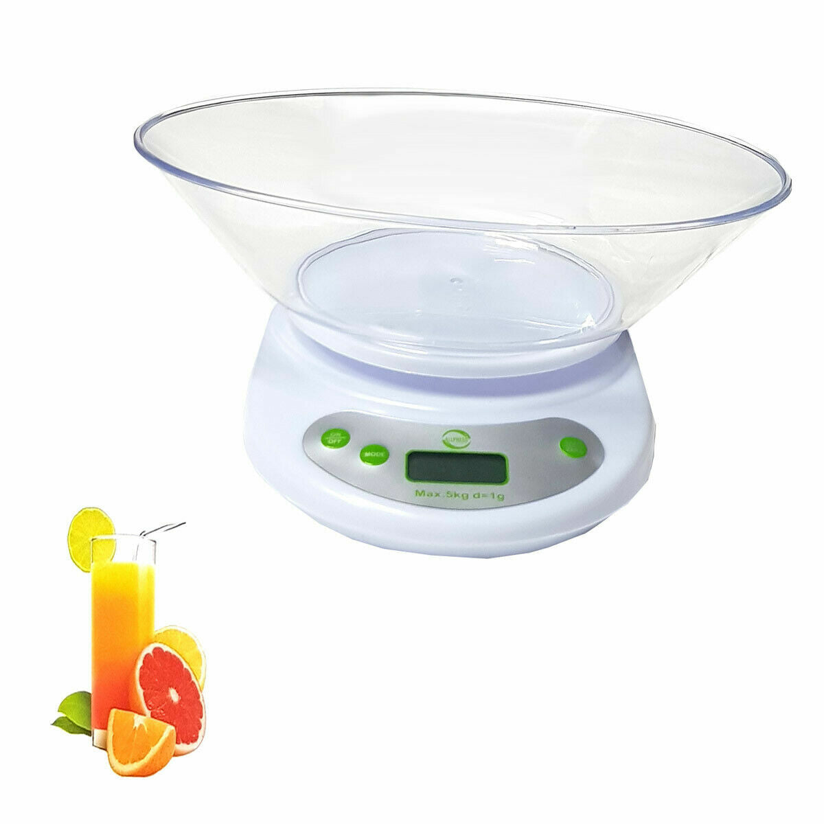 BILANCIA DIGITALE LCD PIATTO VASSOIO DA CUCINA ELETTRONICA LIQUIDI 5 KG TARA B01