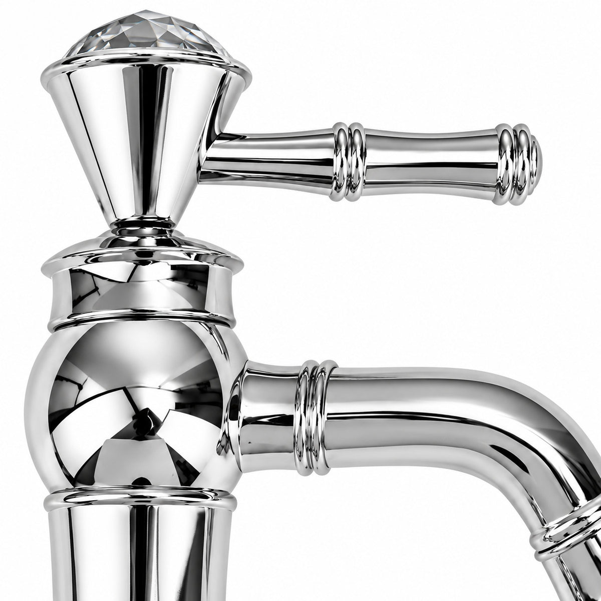 RUBINETTO BAGNO CASA STILE ANTICO DIAMANTE MISCELATORE LAVANDINO CROMATO 2303