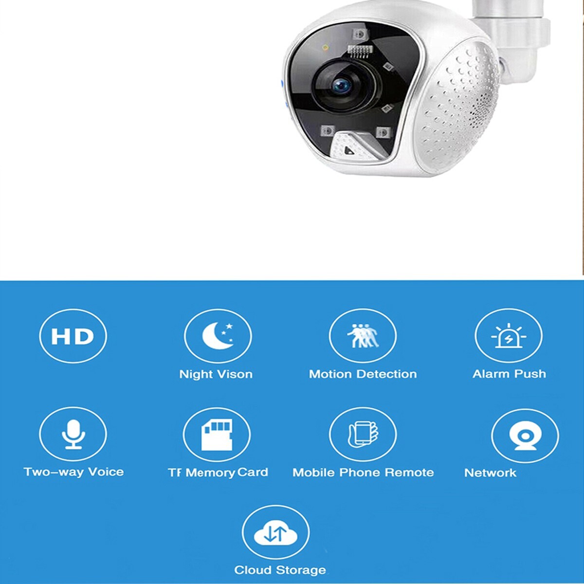 CAMÉRA WIFI 5MP H265 CONTRÔLE À DISTANCE ALARME VOCALE VISION NOCTURNE E-S23