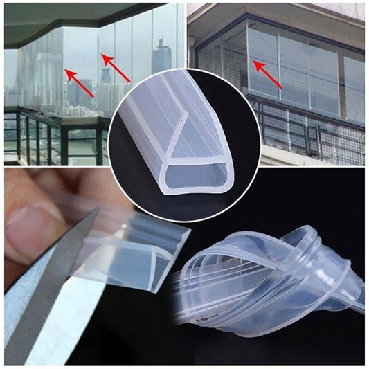 JOINT D'ÉTANCHÉITÉ CABINE DE DOUCHE PROFIL DE REMPLACEMENT SILICONE TRANSPARENT 12MM 2M 74233