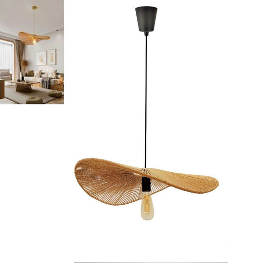 LAMPADARIO A SOSPENSIONE RATTAN NATURALE JUTA INTRECCIATO E27 SPIAGGIA ET-31383