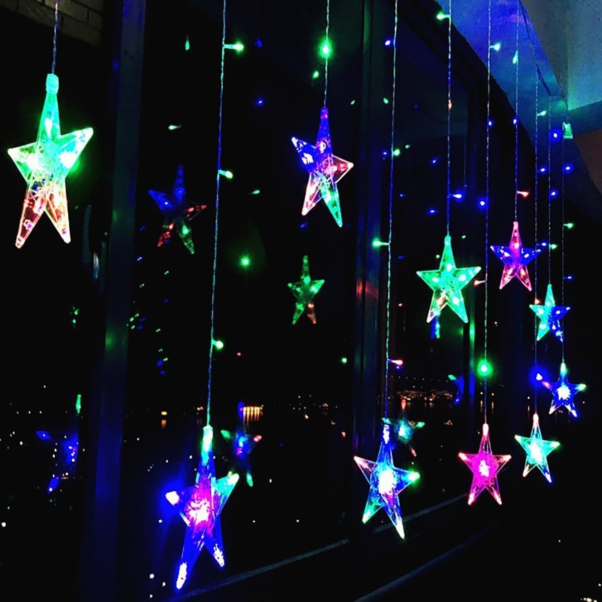 GUIRLANDE LUMINEUSE ÉTOILE LUMIÈRE RGB COULEURS ÉTOILES LUMIÈRES LED NOËL FÊTES DÉCORATIONS
