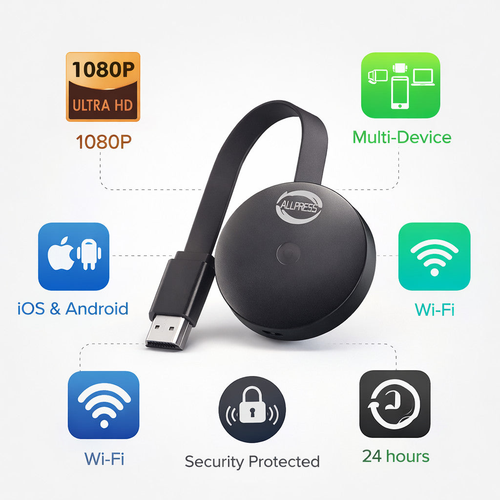 TRASMETTITORE RICEVITORE IMMAGINI VIDEO WIFI 1080P HD DONGLE TV HDMI MEDIA 4K