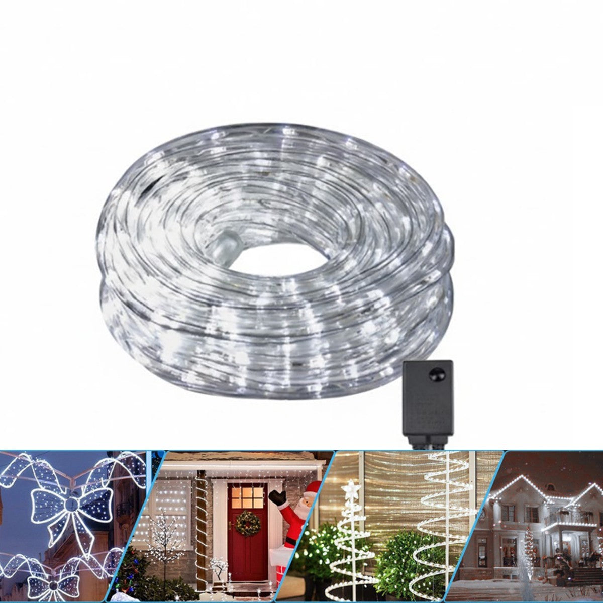 GUIRLANDE LUMINEUSE À LED ÉTANCHE EXTÉRIEURE BLANC FROID 10 MÈTRES
