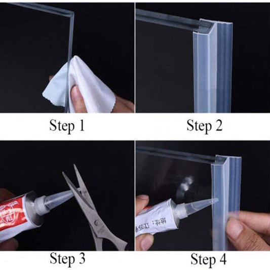 JOINT D'ÉTANCHÉITÉ CABINE DE DOUCHE PROFIL DE REMPLACEMENT SILICONE TRANSPARENT 8MM 2M 74231
