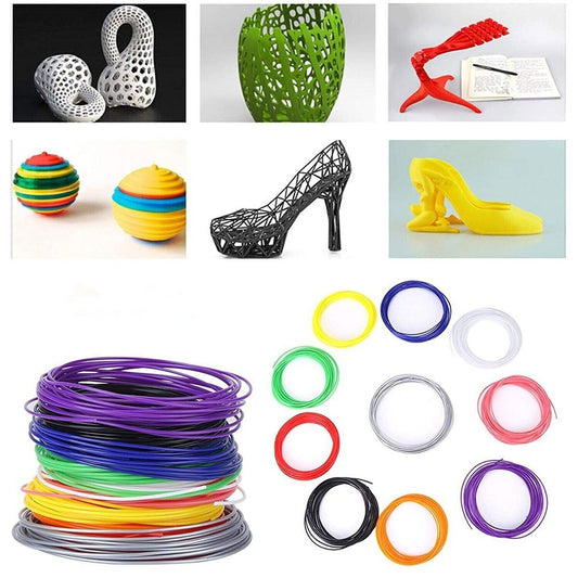 KIT 3 SACHETS DE FILAMENTS PLA ASSORTIS POUR STYLO 3D RECHARGE DESSINS COULEURS VARIÉES