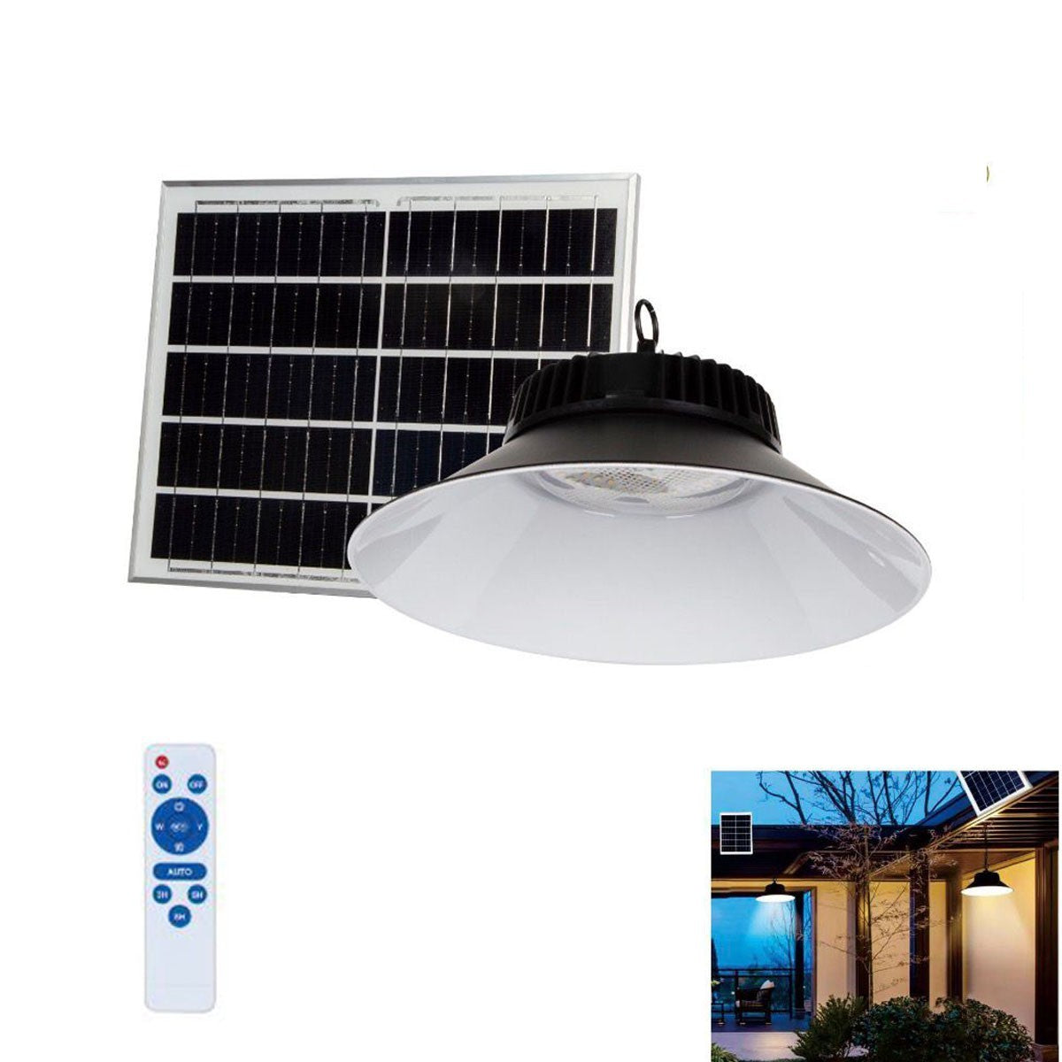 LAMPADA LED SOLARE 200W PANNELLO FOTOVOLTAICO E TELECOMANDO 3CCT IP65 ET-31373