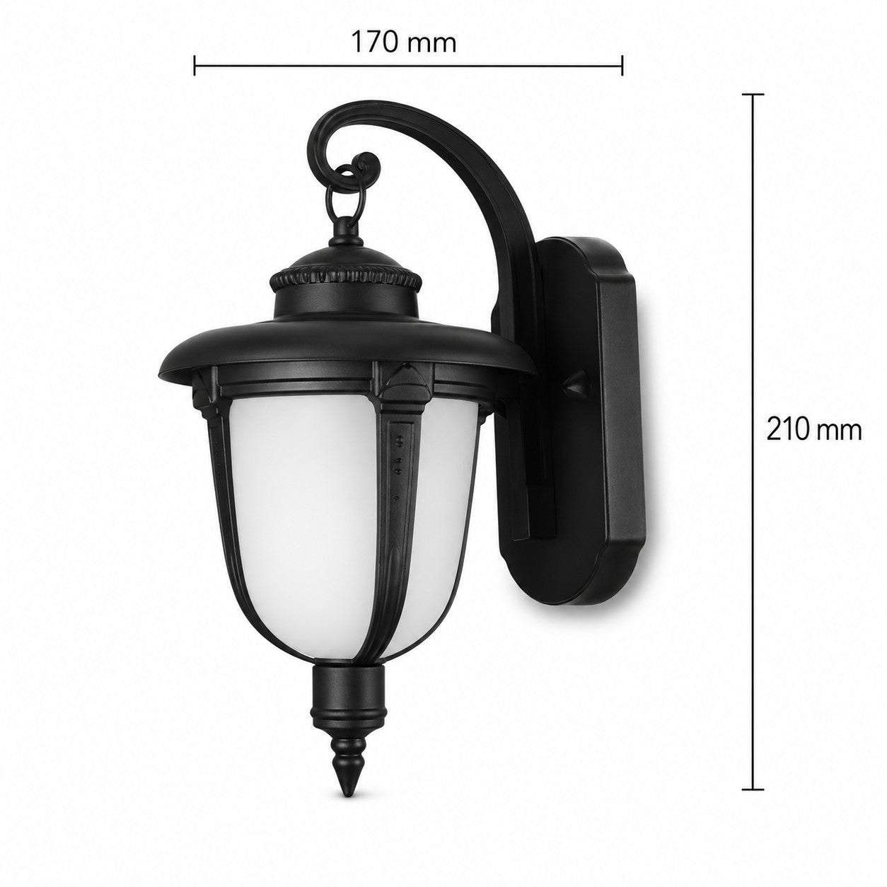 APPLIQUE DA ESTERNO LANTERNA NERA PARETE E27 MAX 60W CLASSICA GIARDINO IP44 A3-S