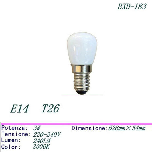 AMPOULE LAMPE RÉFRIGÉRATEUR CONGÉLATEUR HOTTE E14 3W LED 3000K BXD-183