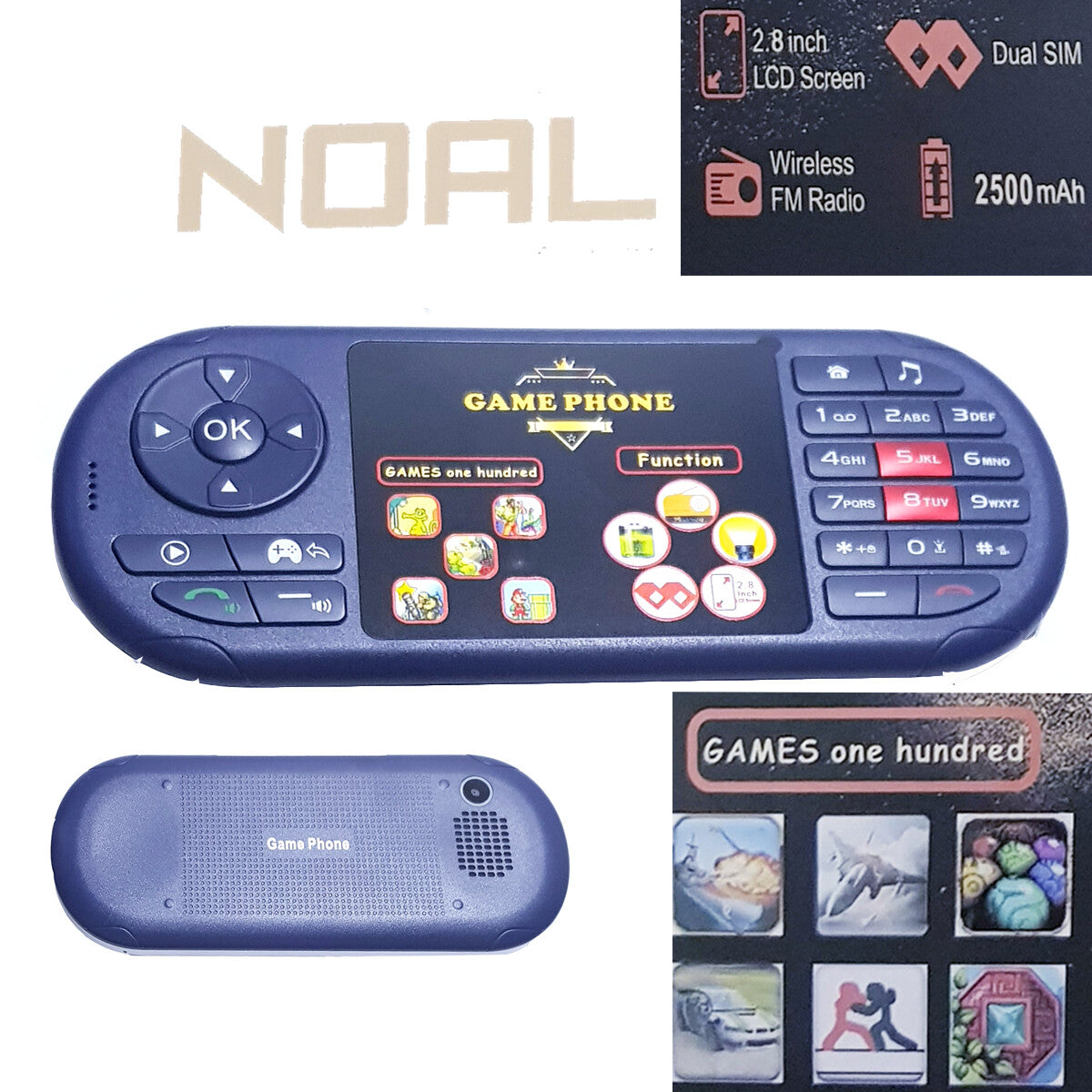 TÉLÉPHONE PORTABLE CONSOLE PORTABLE JEU VIDÉO 100 JEUX APPAREIL PHOTO 2.8" DOUBLE CARTE SIM