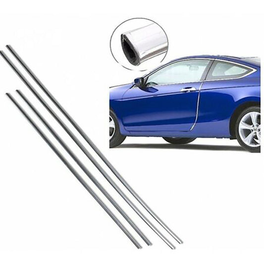 LOT DE 4 PROTECTEURS DE PORTES DE VOITURE CHROMÉS À CLIPSER PVC 67CM 87 CM PROTECTION PORTES