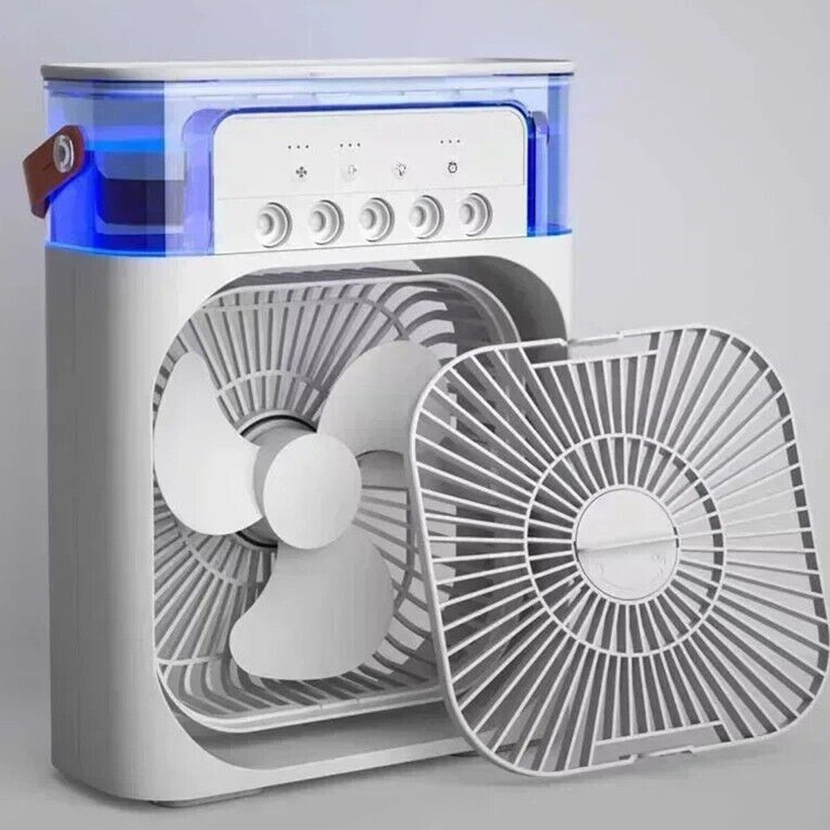 VENTILATORE PORTATILE PER USO DOMESTICO RAFFRESCATORE E UMIDIFICATORE LUCI 7 LED