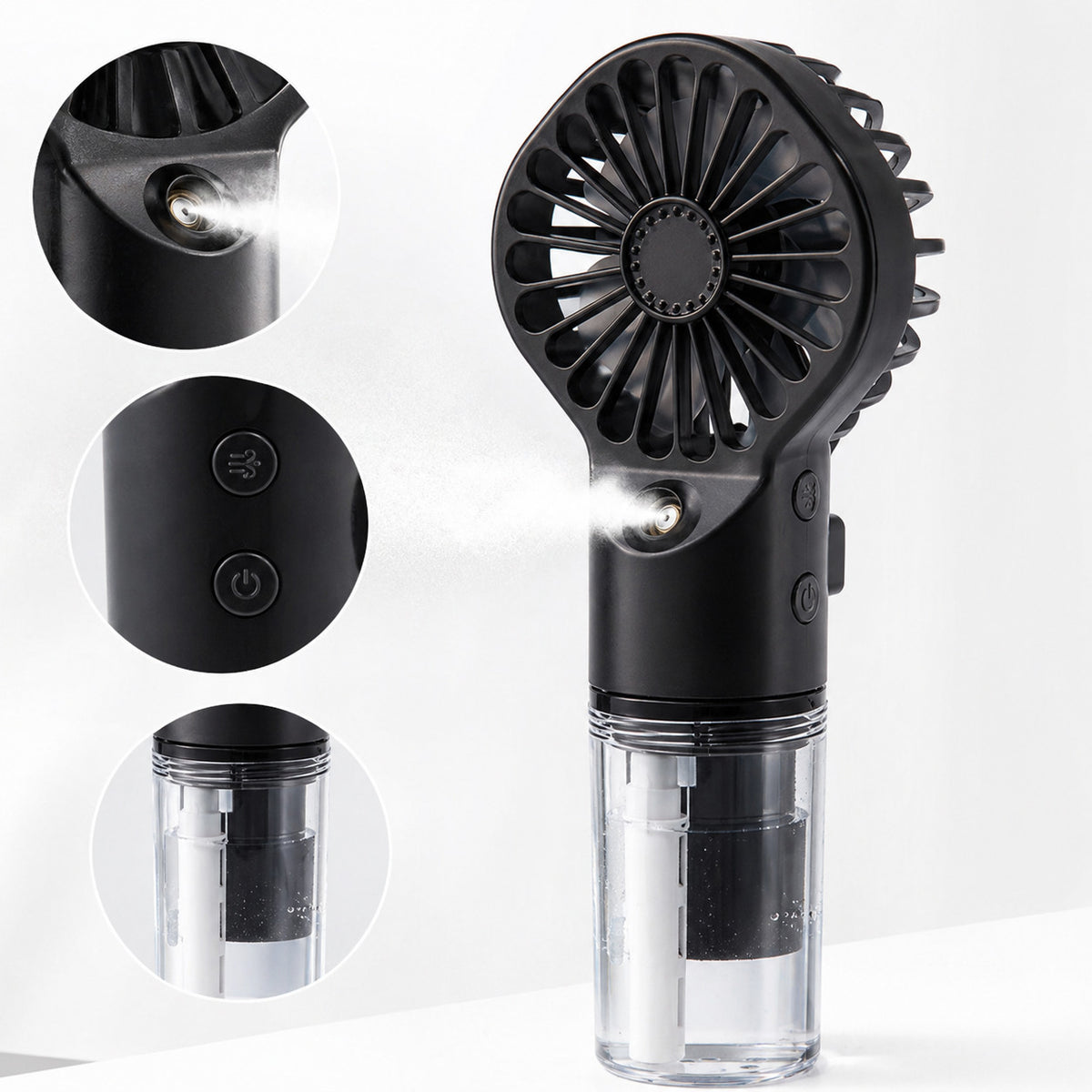 VENTILATEUR PORTATIF AVEC SPRAY RECHARGEABLE USB MINI VENTILATEUR HUMIDIFICATEUR AS-07115