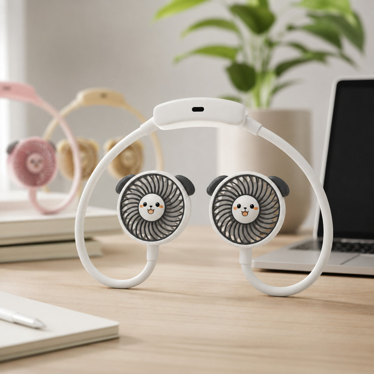 VENTILATORE COLLO PALE PORTATILE RICARICABILE SPORT 3 VELOCITÀ AS-07113