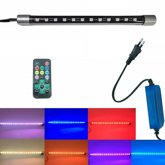 LAMPE D'AQUARIUM SUBMERSIBLE DÉCORATIVE T4 LED RVB TÉLÉCOMMANDE 25CM 1.5W VENTOUSES