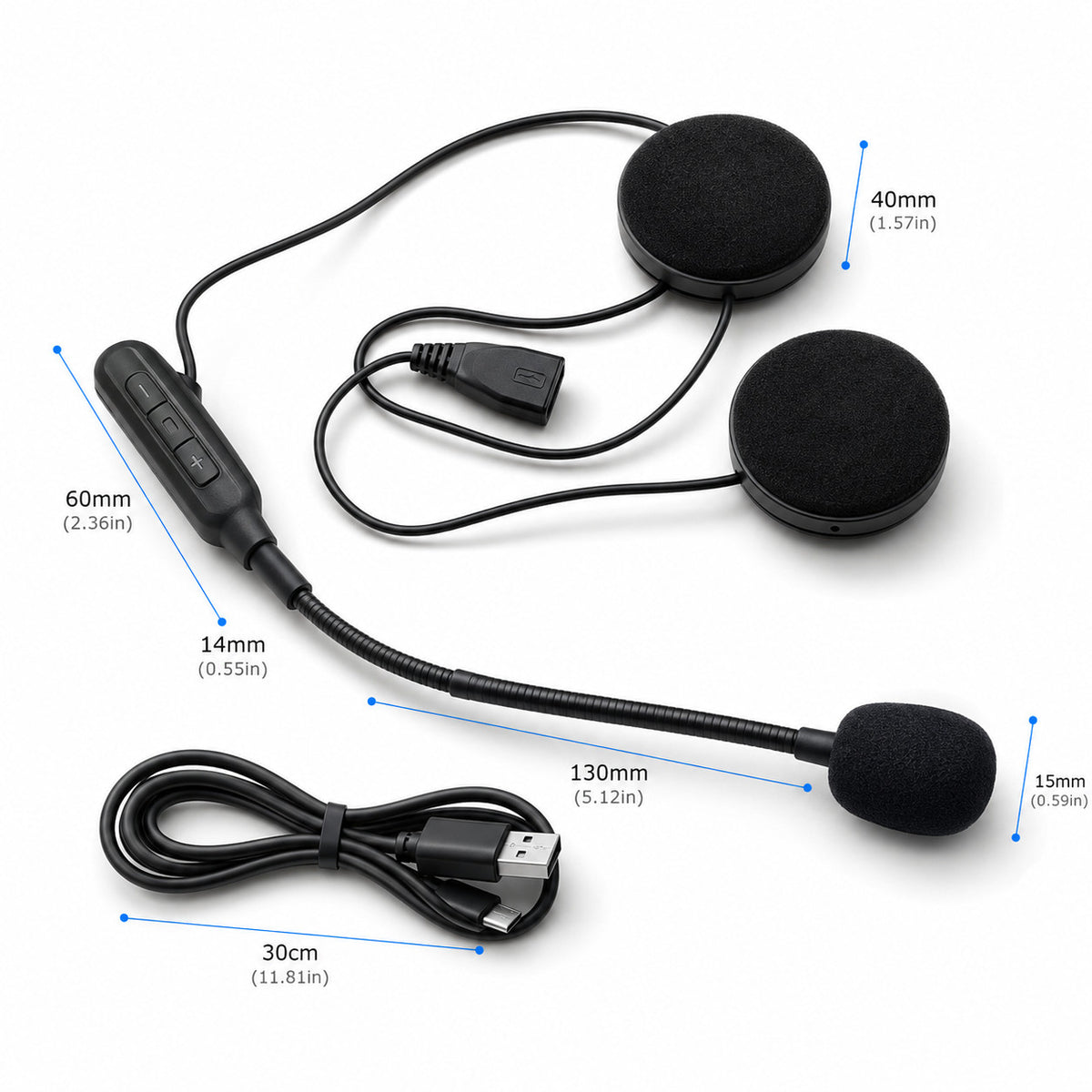 HEADSET MICROFONO AURICOLARE BLUETOOTH IMPERMEABILE PER CASCO MOTO SCOOTER MP3