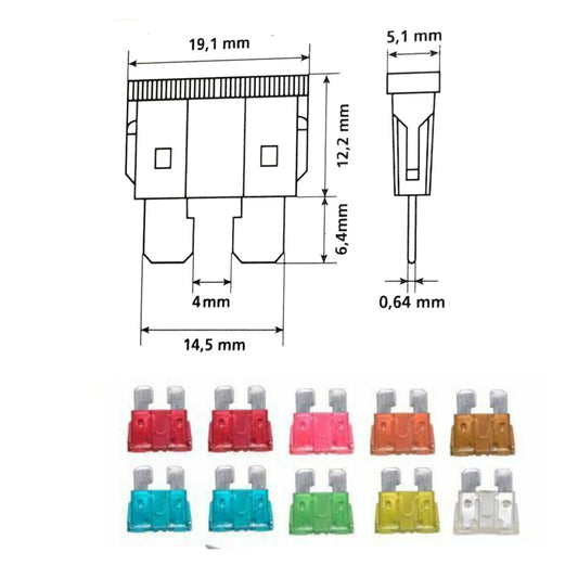 KIT 10 FUSIBILI AUTO MOTO TESTER PINZA ELETTROSONDA E CACCIAVITE CERCAFASE 02772