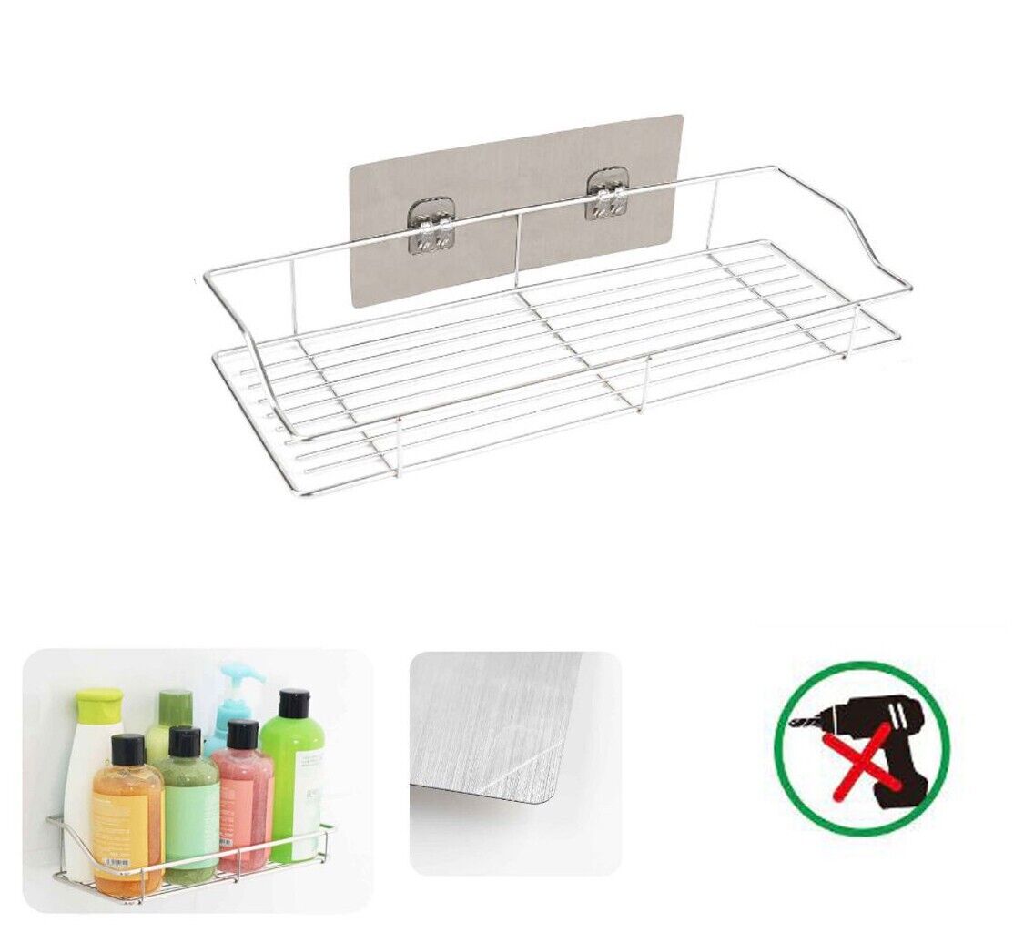 MENSOLA DA PARETE ADESIVA SCAFFALE ORGANIZER PORTAOGGETTI BAGNO CUCINA 03487