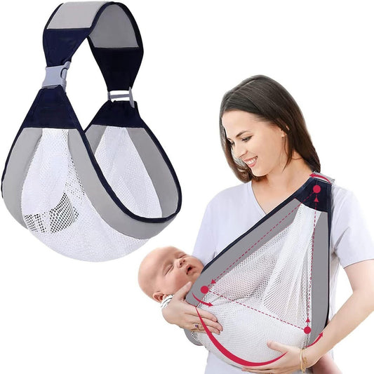 ÉCHARPE DE PORTAGE ÉLASTIQUE POUR BÉBÉ, PORTE-BÉBÉ ERGONOMIQUE RÉGLABLE POUR NOUVEAU-NÉ