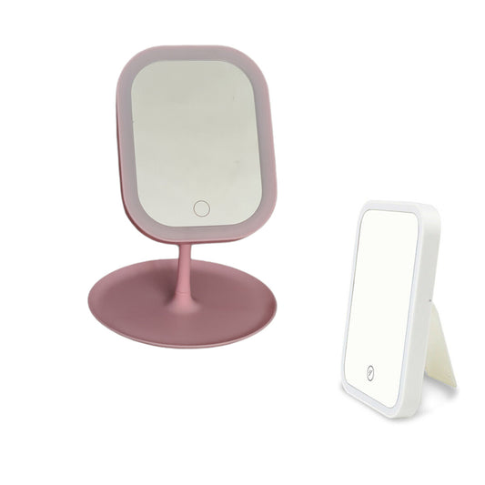 MIROIR MAQUILLAGE LUMINEUX 14 LED PORTABLE BASE DE TABLE TACTILE TE-B0298