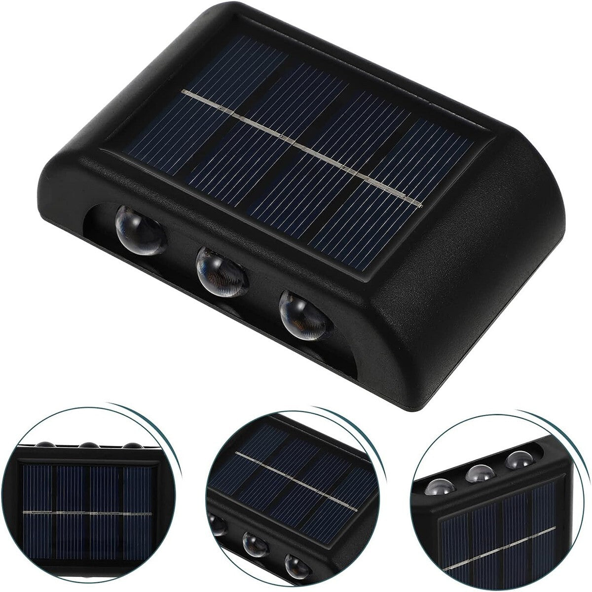 APPLIQUE MURALE 6 LED SOLAIRE IP65 BIDIRECTIONNELLE JARDIN TE-B0567