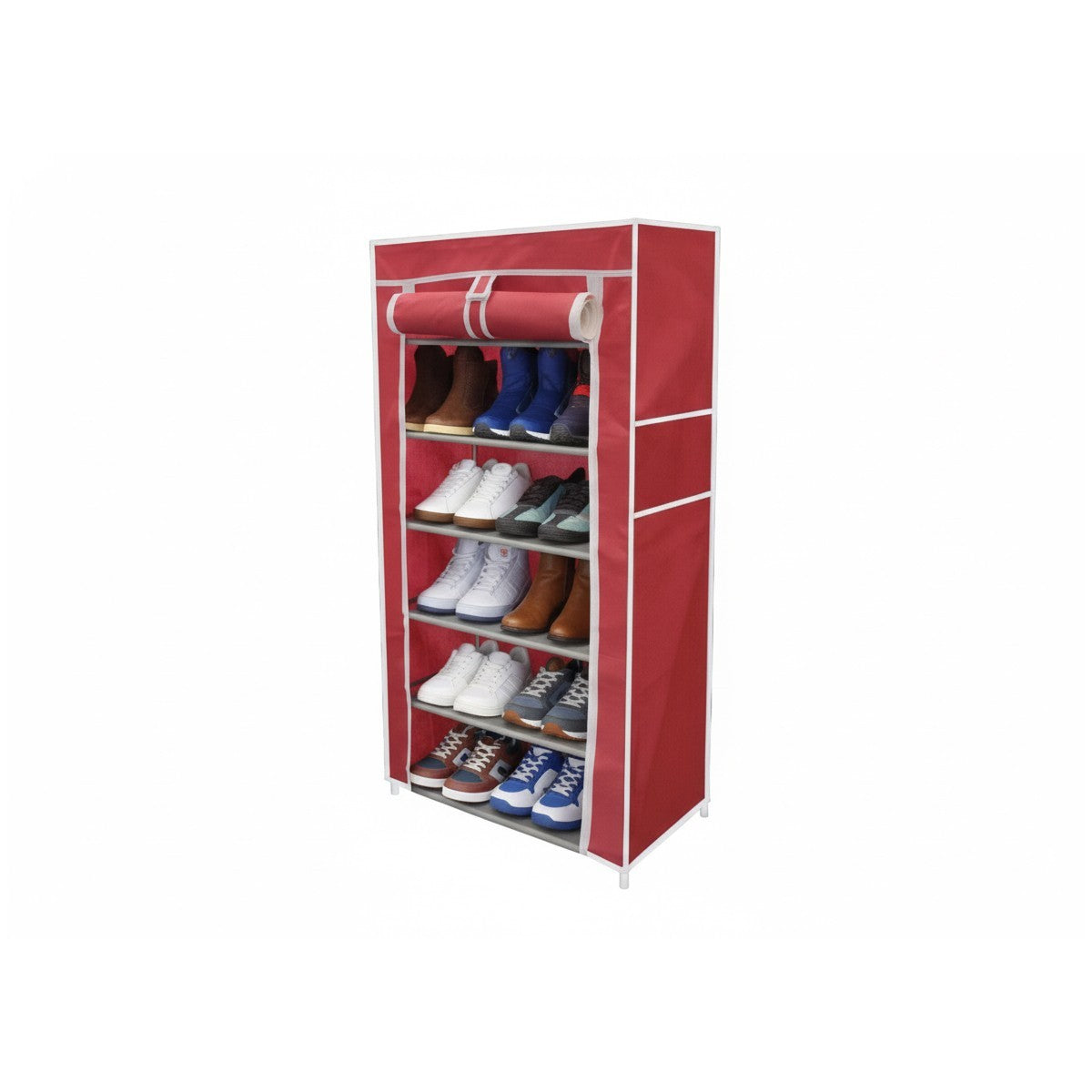 SCARPIERA TESSUTO 6 RIPIANI PORTASCARPE SALVASPAZIO 108X60X30 CM 69074