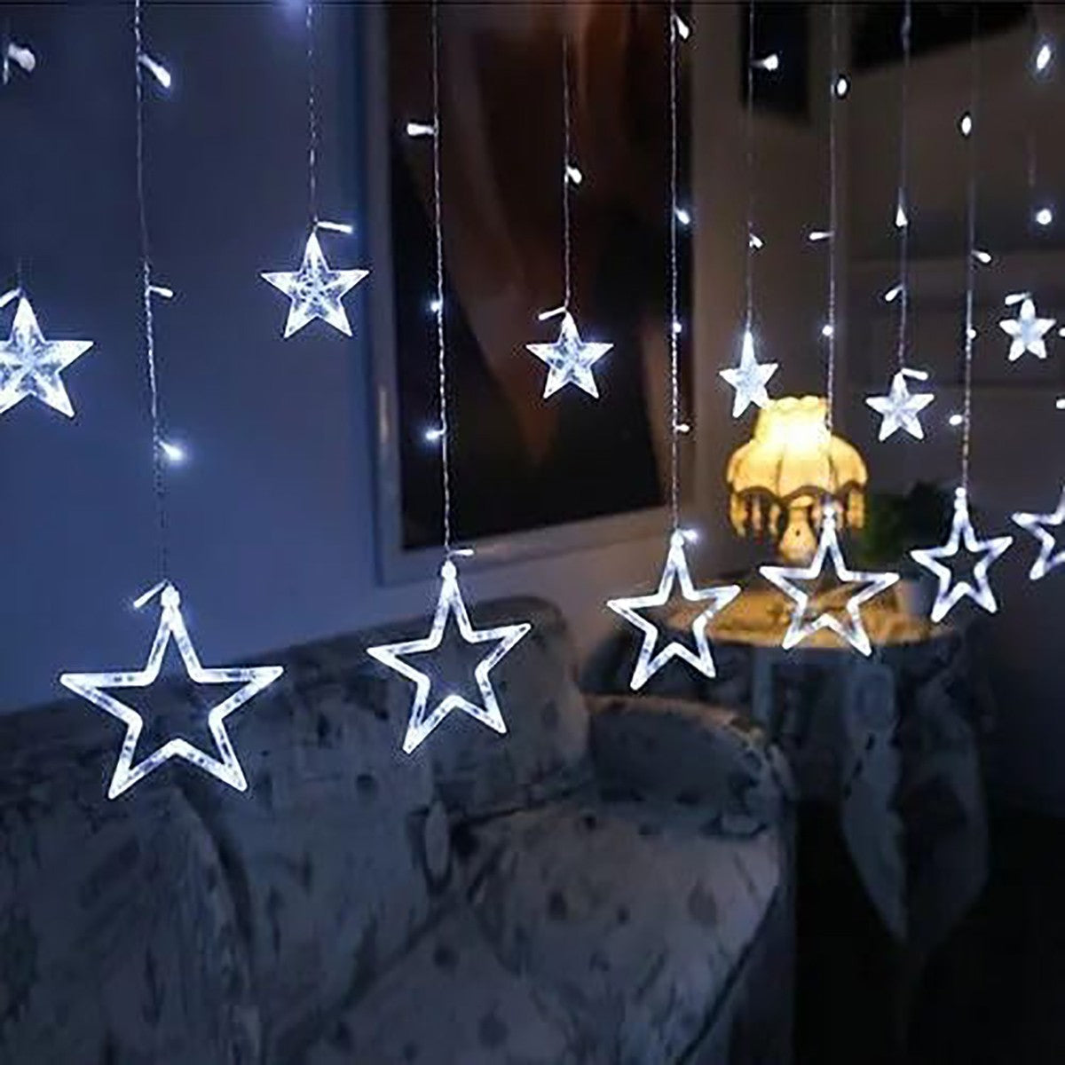 GUIRLANDE LUMINEUSE ÉTOILE BLANC FROID ÉTOILES LED NOËL FÊTES DÉCORATIONS