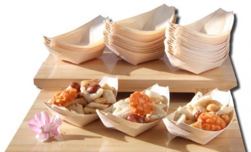 6 BARQUETTES BAMBOU SALADIER FÊTE AMUSE-GUEULES BOIS SOIRÉE SNACK FINGER FOOD 11 CM