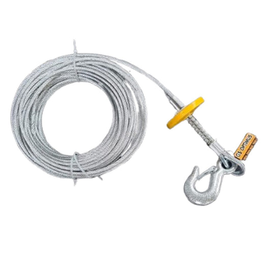 CÂBLE MÉTALLIQUE GALVANISÉ TREUIL CHANDELLE CROCHET REMORQUAGE REMORQUE 30M 6MM