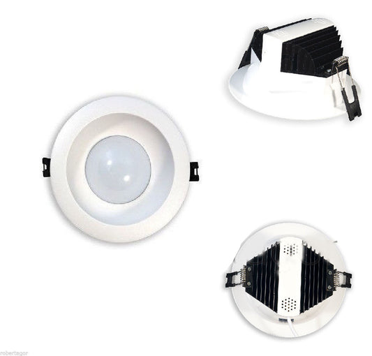 FARETTO LED CIRCLE INCASSO ALETTE PER SOFFITTO PARETE FARO 7W LUCE CALDA LAMPADA
