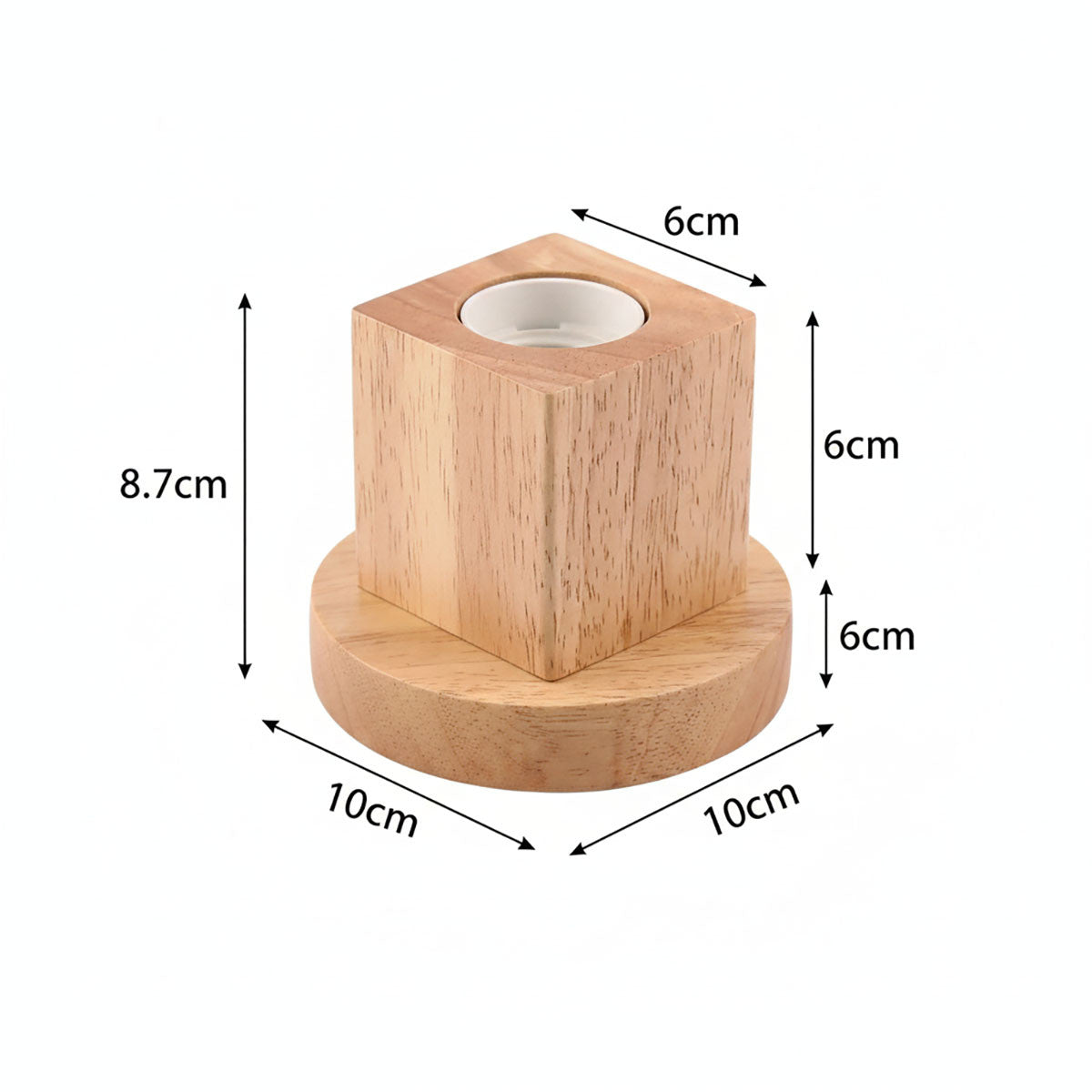 LAMPADA DA TAVOLO LEGNO E27 BASE QUADRATA DESIGN MODERNO PORTALAMPADA ET-31633