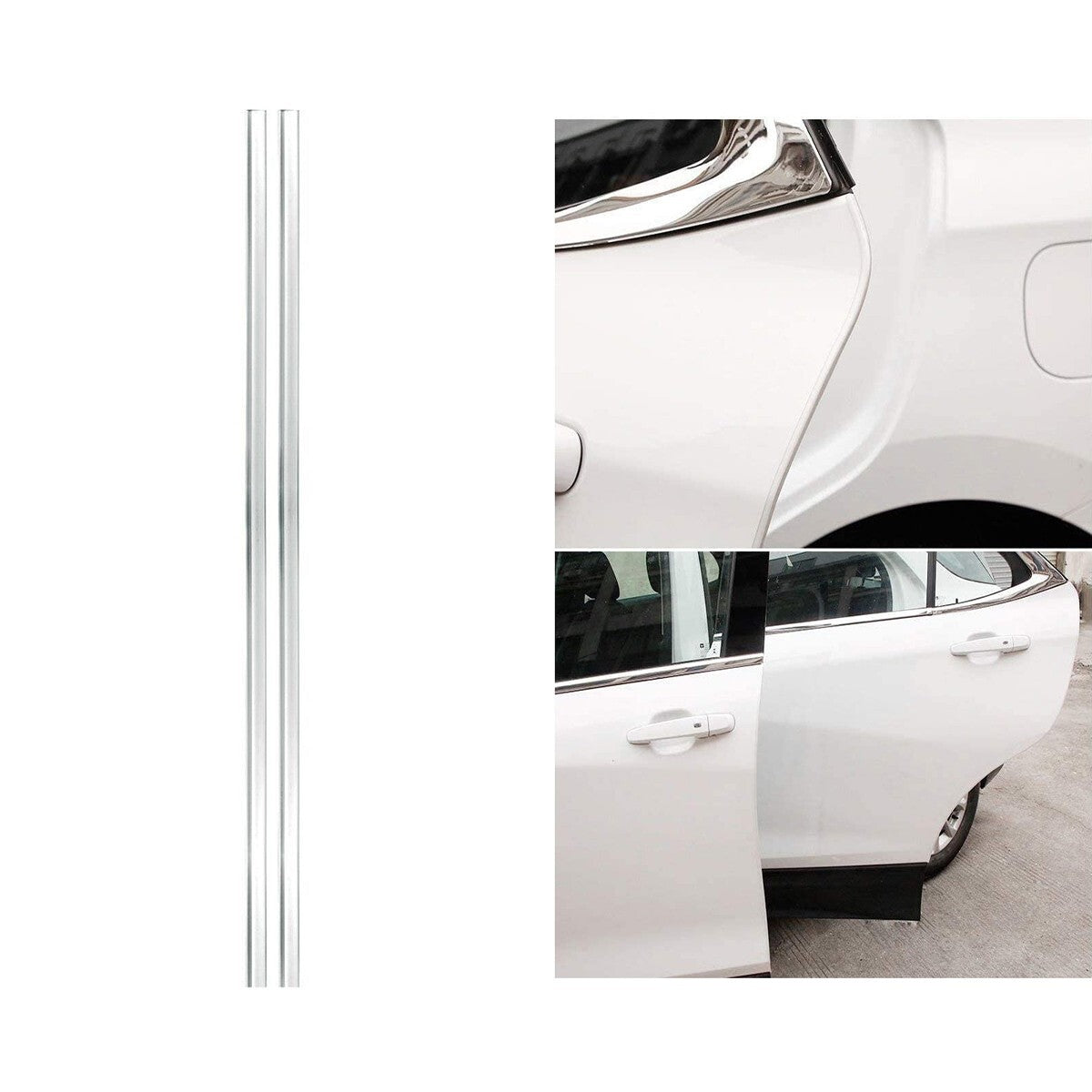 SET 2 SALVAPORTA AUTO TRASPARENTI AD INCASTRO PVC 65CM PROTEZIONE PORTIERA 03043