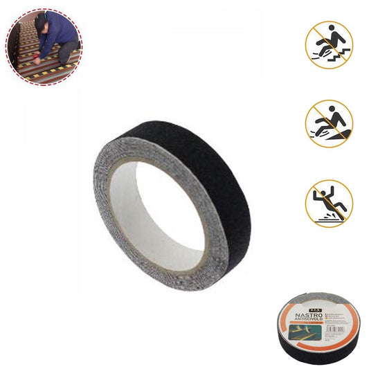 RUBAN ANTIDÉRAPANT ADHÉSIF 5M 2,5MM NOIR ESCALIERS SOLS SURFACES GLISSANTES