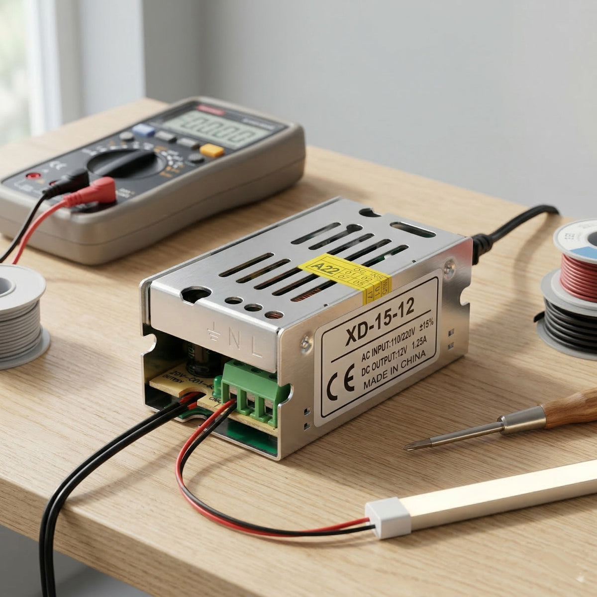 ALIMENTATION STABILISÉE 12V 1.25A TRANSFORMATEUR À DÉCOUPAGE LED CCTV TRIMMER