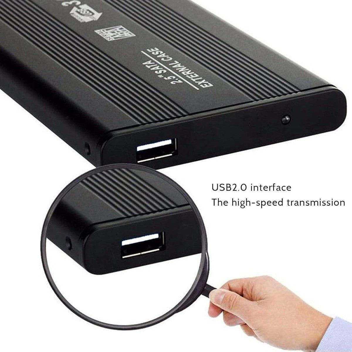 CASE BOX ESTERNO PER HARDISK HARD DISK ALLUMINIO HD 2.5" SATA USB 2.0 HDD LE-105
