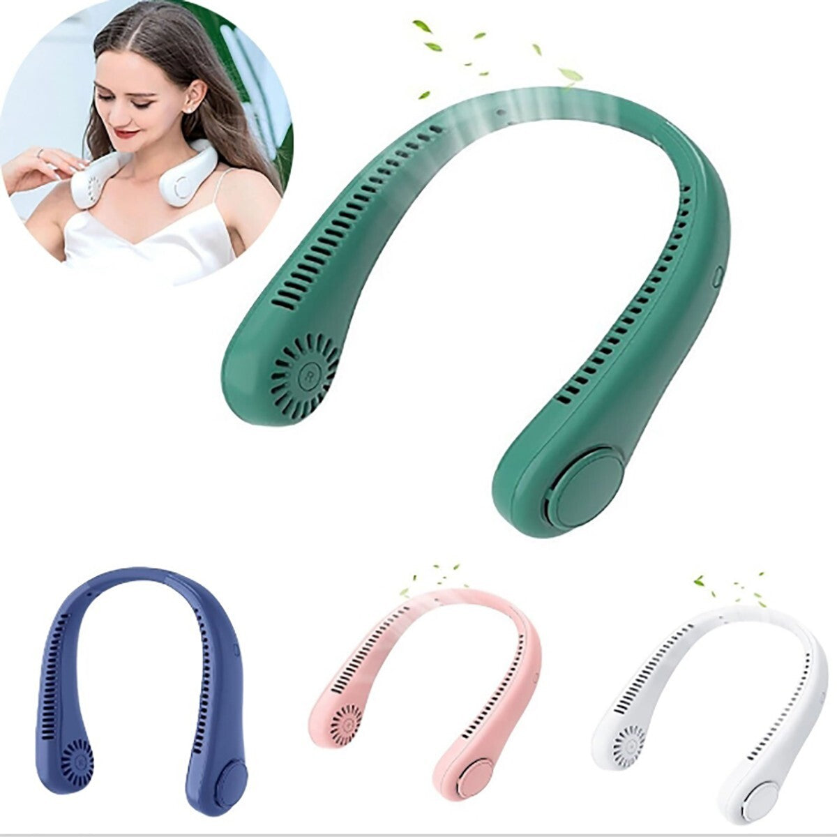 VENTILATORE COLLO SENZA PALE PORTATILE RICARICABILE ARIA USB SPORT AS-01577