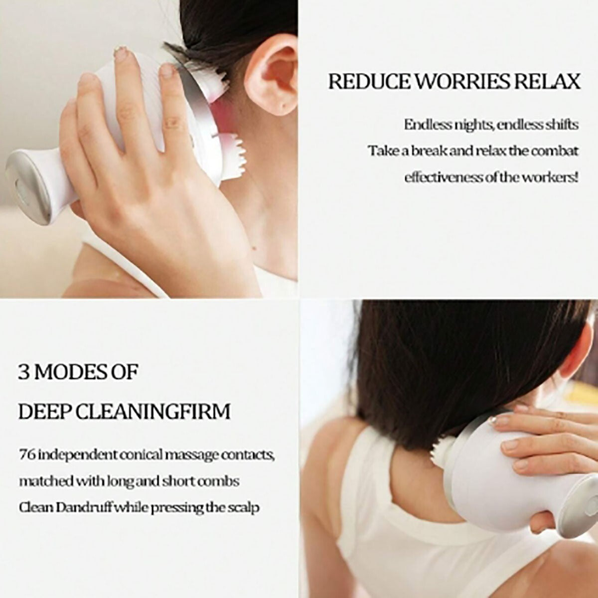 MASSEUR DE CUIR CHEVELU RECHARGEABLE TÊTE MASSAGE CHAT STRESS MZ5568