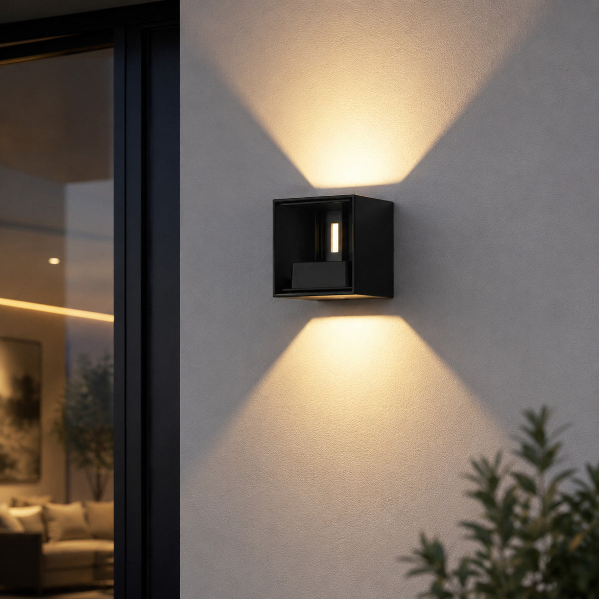 APPLIQUE LED 12W ESTERNO LAMPADA PARETE NERA IP65 3000K 4000K 6000K ET-31687