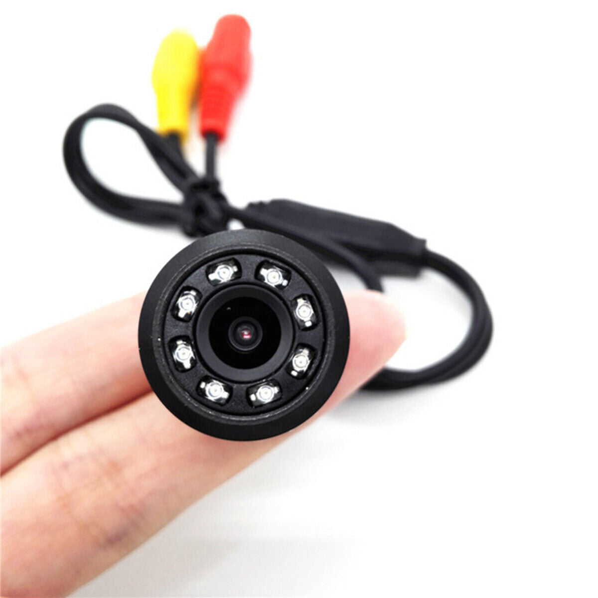 TELECAMERA 170° RETROCAMERA RETROMARCIA 8 LED A MOLLA MINI A COLORI AUTO SUV