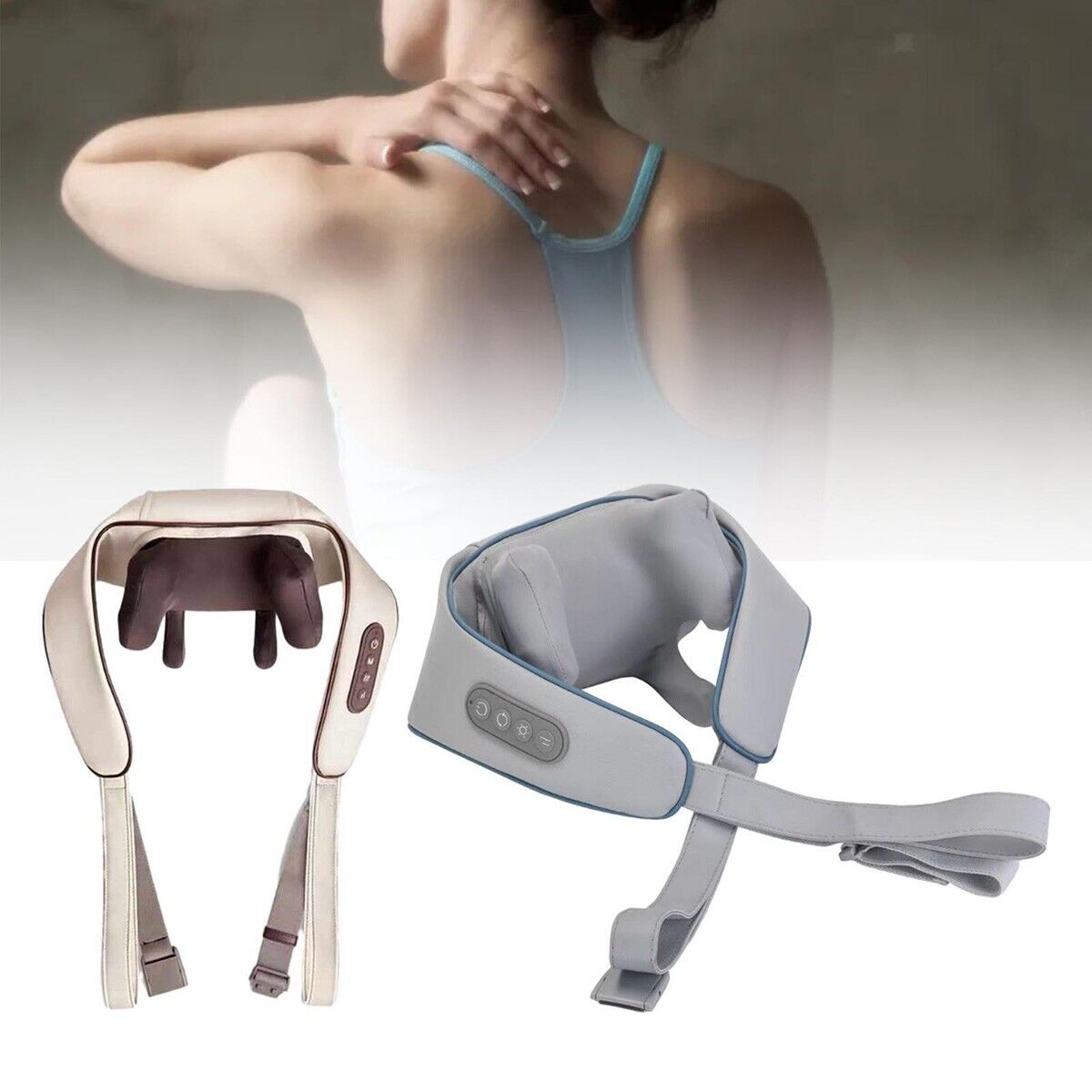 MASSAGGIATORE SHIATSU CERVICALE COLLO GAMBE GLUTEI SCHIENA RICARICABILE 1800mAh