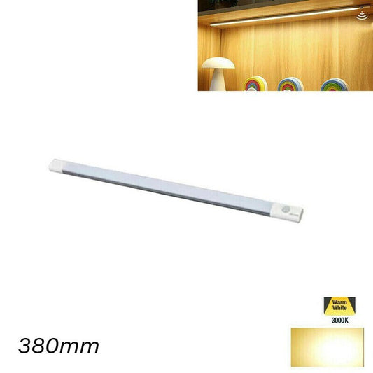 BANDE LED CUISINE LUMIÈRE CHAUDE DÉTECTEUR DE MOUVEMENT SOUS MEUBLE HAUT RECHARGEABLE 38CM