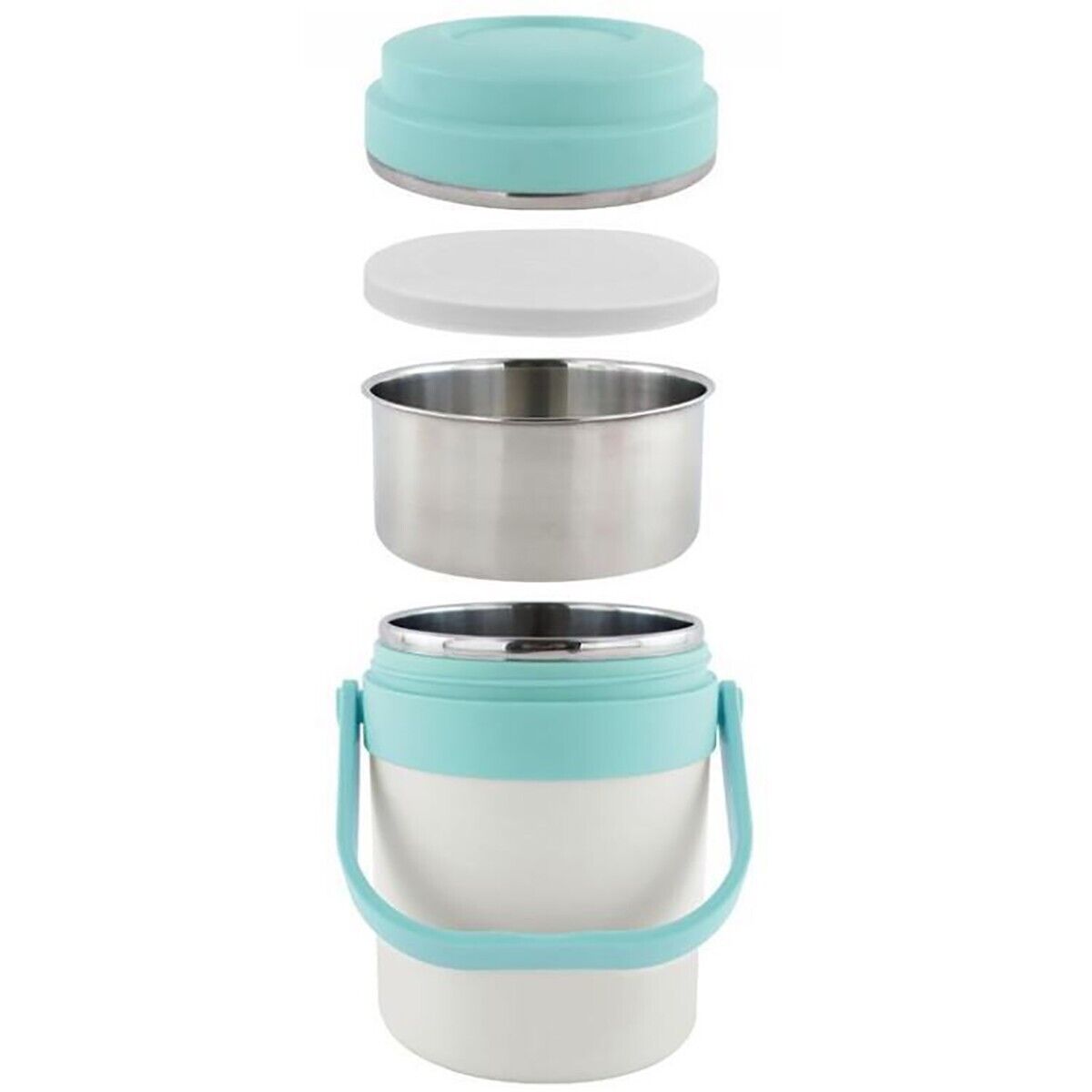 PORTAVIVANDE THERMOS CONTENITORE PORTA PRANZO TERMICO ACCIAIO BORSA TERMICA 2LT