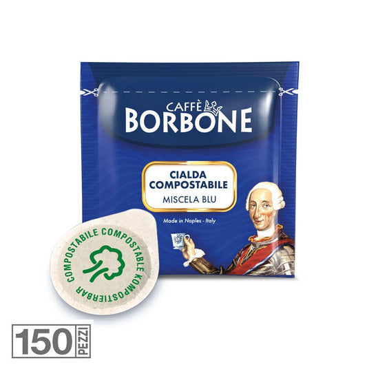 150 CAPSULES CAFÉ BORBONE MÉLANGE BLEU ESE 44 MM PAPIER DOSETTE FILTRE GOÛT