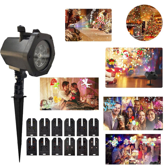 PROJECTEUR LUMIÈRES EXTÉRIEUR PIQUET 12 CARTES FANTAISIE MULTICOLORE DÉCORATION NOËL