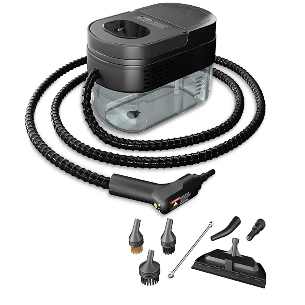 PULITORE A VAPORE PORTATILE 7 ACCESSORI SERBATOIO 1,6L CASA AUTO PAVIMENTI