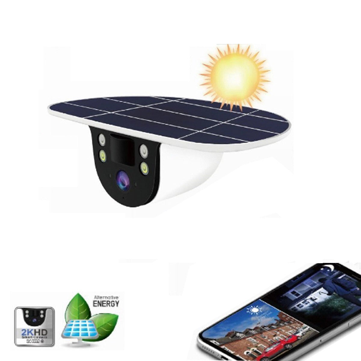 CAMÉRA DE SURVEILLANCE IP SANS FIL EXTÉRIEURE ÉNERGIE PANNEAU SOLAIRE WIFI E-S155