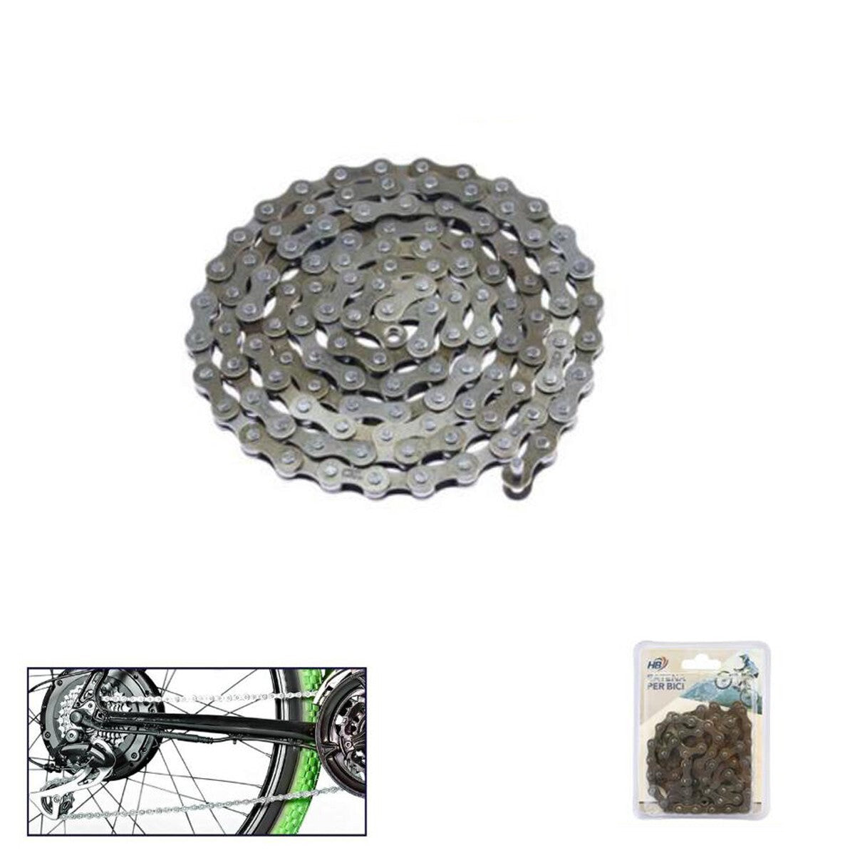 CHAÎNE VÉLO VTT CYCLE PIÈCES DÉTACHÉES 116 MAILLONS DE RECHANGE 94264