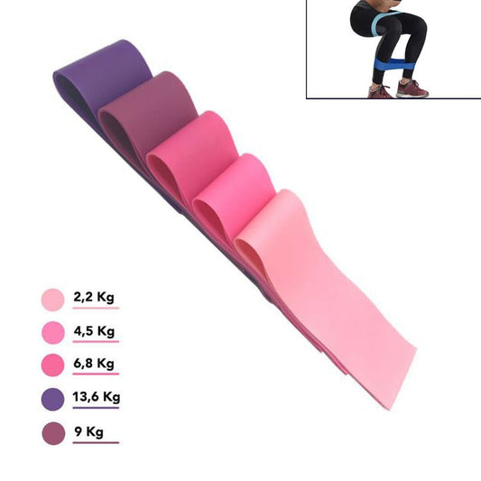LOT DE 5 ÉLASTIQUES ANNEAUX RÉSISTANCE BANDE ÉLASTIQUE SANGLES PILATES YOGA 5x30CM 06204
